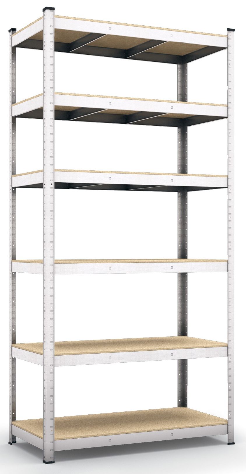 Стелаж металевий Меткас Бюджет оцинкований 2000х1200х400 мм на 6 полиць ДСП